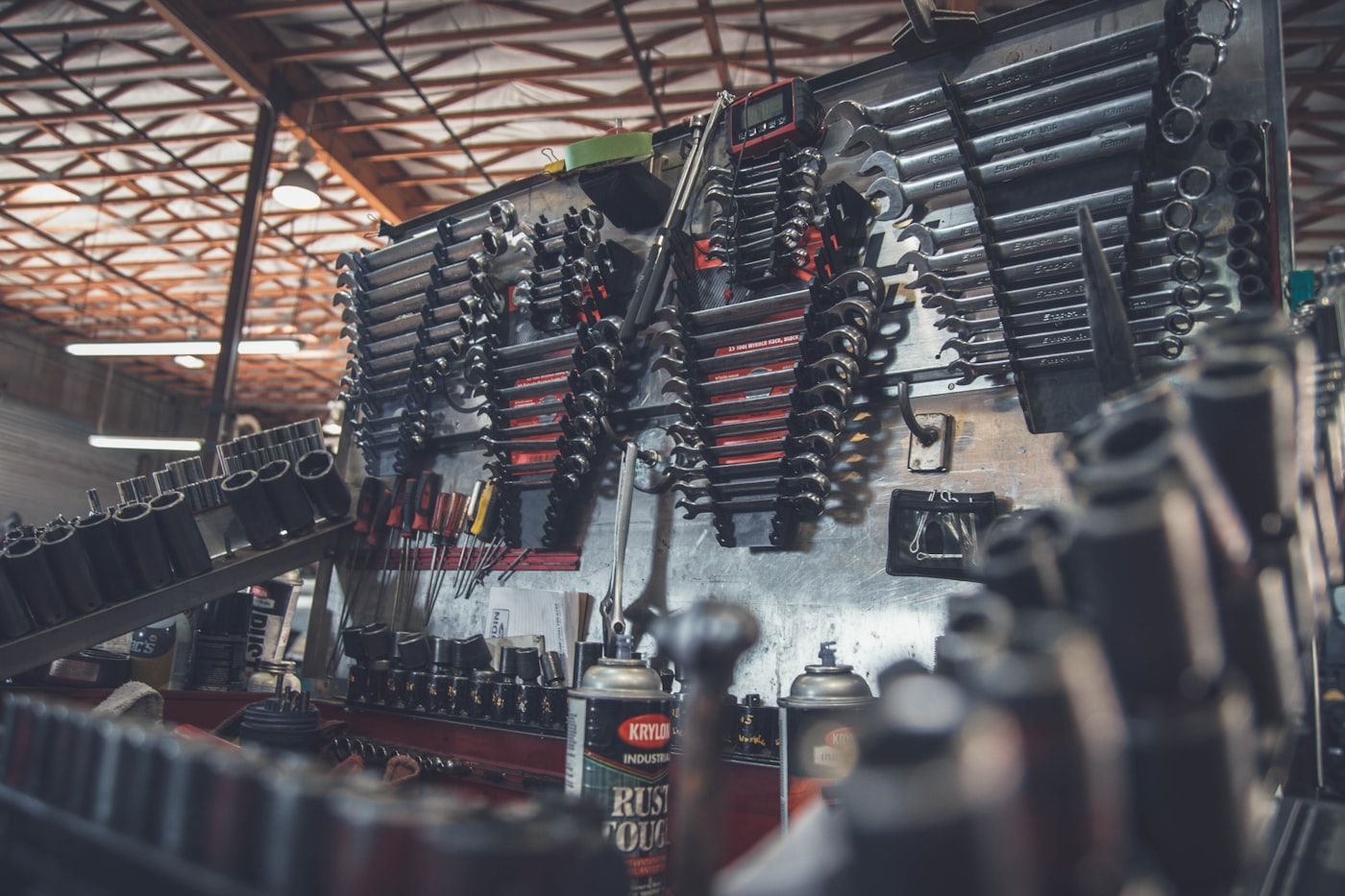 Mobile mechanic working on a car